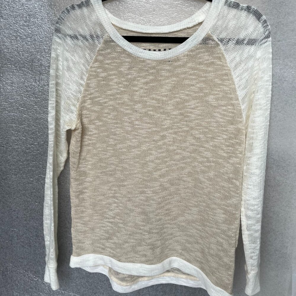 Vans women's  lightweight two toned tan/cream sheer knit sweater Size S